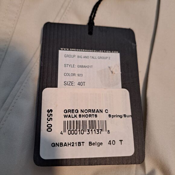 Greg Norman Shorts Men 40T Beige Chino Golf Flat Front 9” Inseam High Rise NWT - Picture 5 of 10